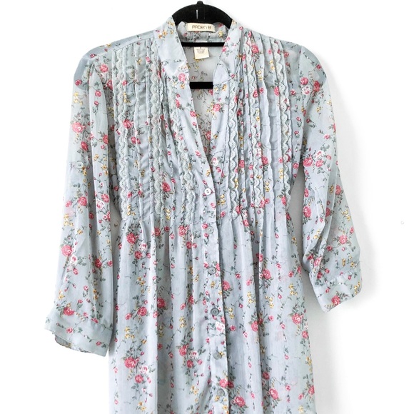 Arden B Tops - Sheer Button Down